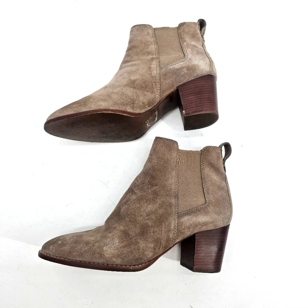 Madewell Taupe Leather Regan Boot in Suede Women's Size 9